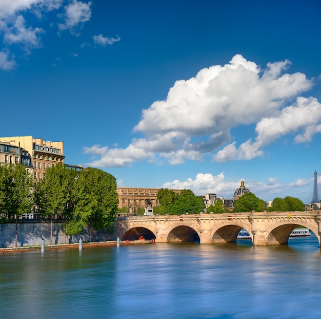 Pont Neuf bridge on Seine river in Paris, France