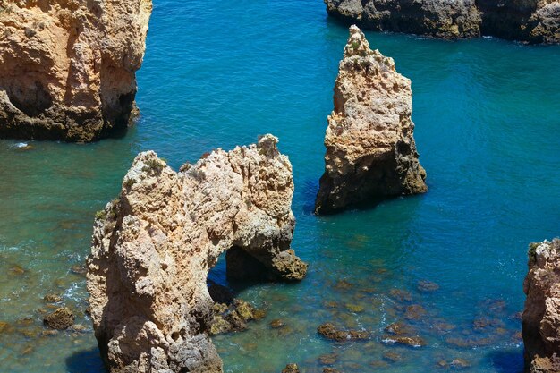 Ponta da Piedade (group of rock formations along coastline of Lagos town, Algarve, Portugal).