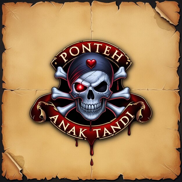 Photo ponteh anak tandi piratethemed logo with bold adventure