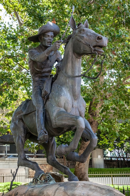 Pony Express statue in Sacramento California USA