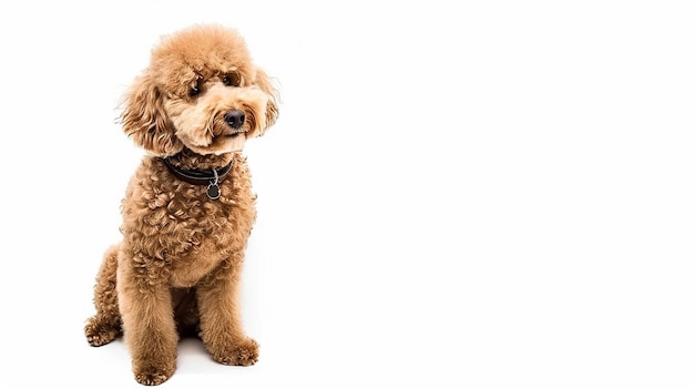 Poodle dog is on isolated white background