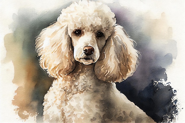 Poodle Dog Watercolor