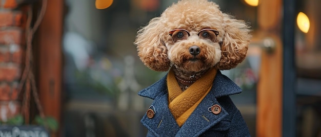 Poodle in a Stylish Dog Boutique