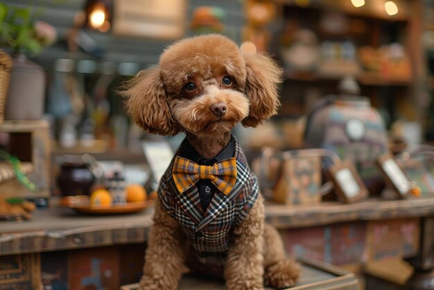 Poodle in a Stylish Dog Boutique