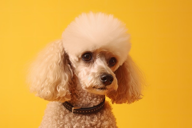 A poodle with a collar