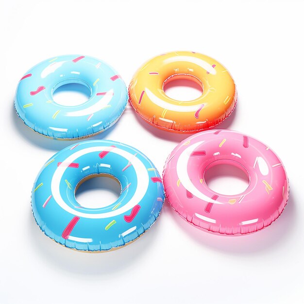 pool floats on white background