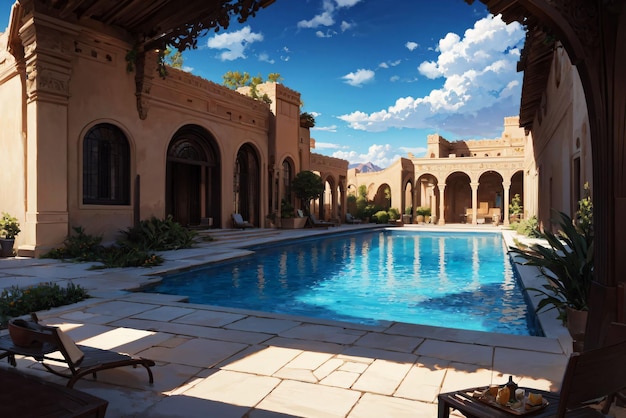 The pool at the hotel marrakech