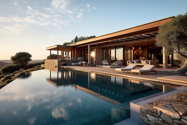 The pool and lounge area of the villa are designed by architect.