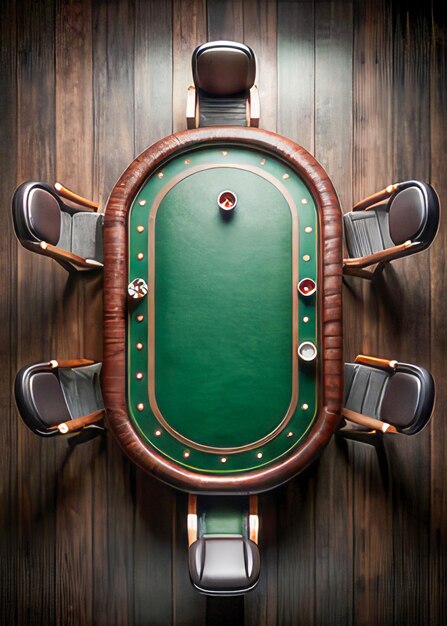 Photo a pool table with a green poker table and a pair of sunglasses