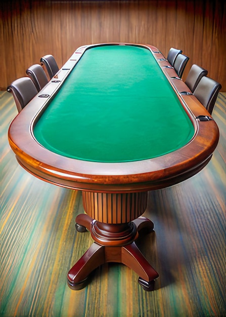 Photo a pool table with a green pool table and chairs