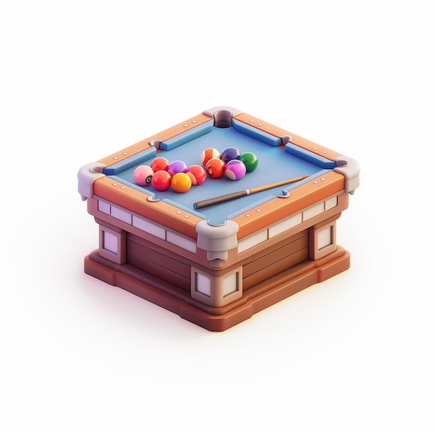 a pool table with a pool ball and cues generative ai