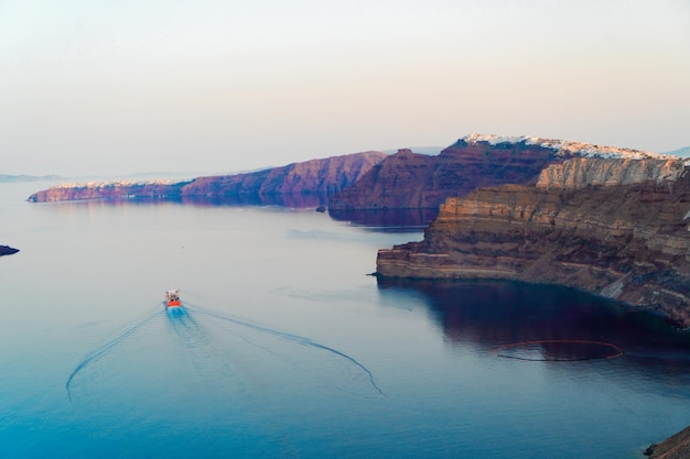 Pool and view of Santorini caldera