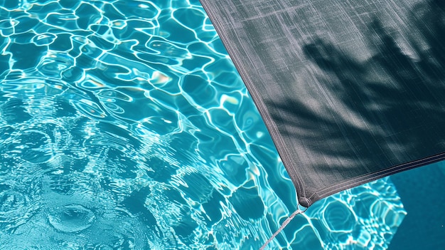 Photo a pool with a cover that says quot no swimming quot