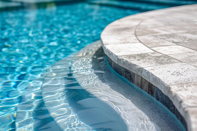 Photo a pool with a stone edge and a stone edge