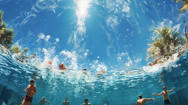 Poolside Bliss People Enjoying a Refreshing Swim