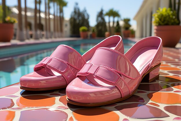 Poolside Perfection Vacation Vibes with Pink Flip Flops