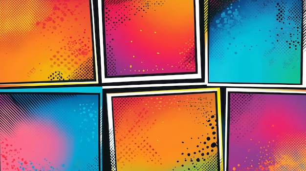 Photo pop art background comic pattern pop art style with comic bubbles and dots comic background