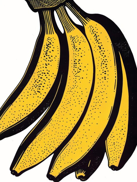 Pop Art Bananas with Black Dots