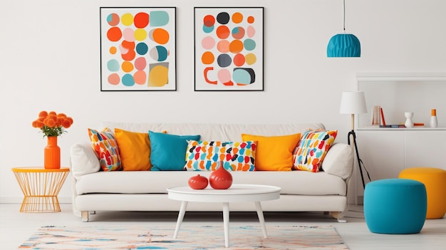 Pop Art Living Room Mockup