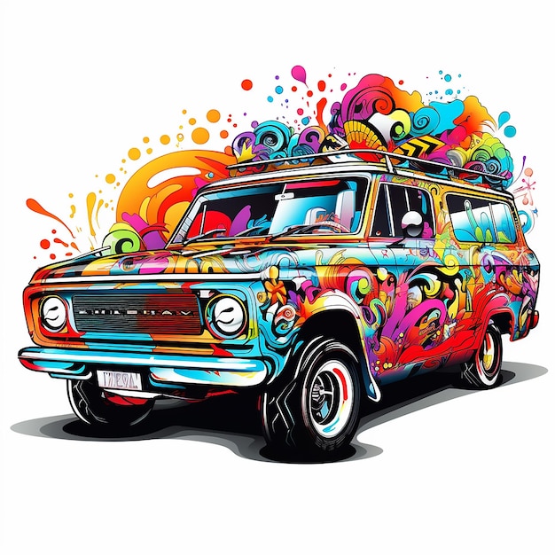 Pop comic design art car