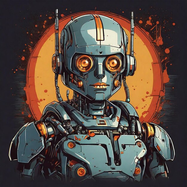 Pop culture illustration of robot