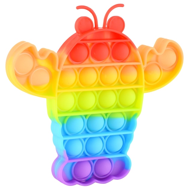 Pop it form of cancer Silicone rainbow antistress toy isolated on white background Simple dimple popular modern stress relief toys for adults and children Fidget kid toy Pop Bubble Fidget