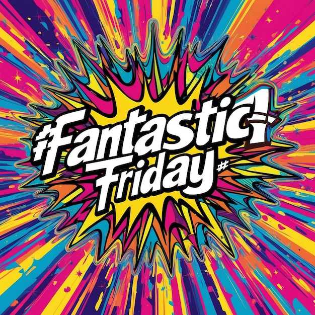 Photo pop pulse bold sticker art for fantastic fridays