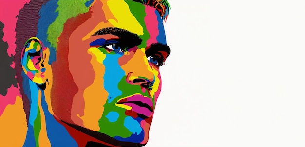 Popart style illustration of a homosexual lgbt