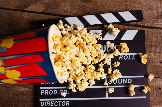 Popcorn box with clapper board