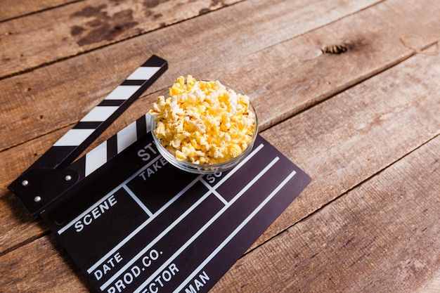 Popcorn box with clapper board