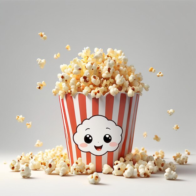 Popcorn Cartoon Ilustration Background