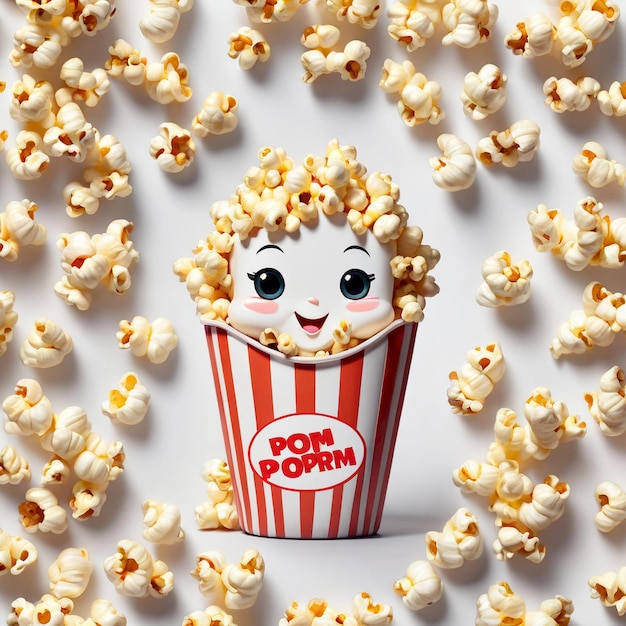 Popcorn Cartoon Ilustration Background