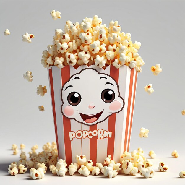 Popcorn Cartoon Ilustration Background