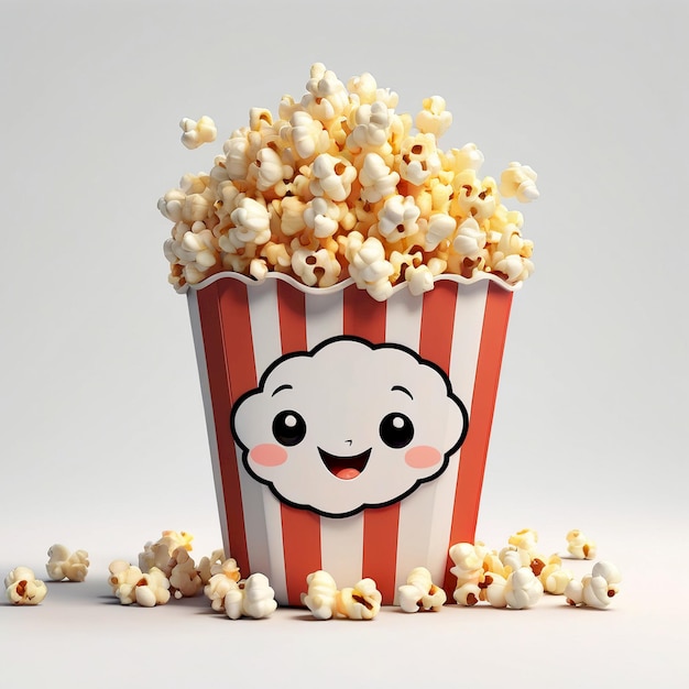 Popcorn Cartoon Ilustration Background