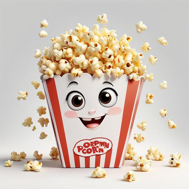 Popcorn Cartoon Ilustration Background