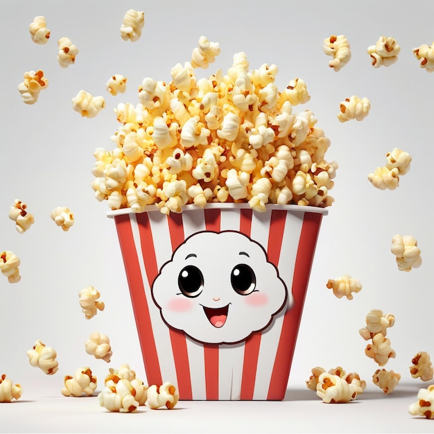 Popcorn Cartoon Ilustration Background