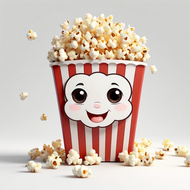 Popcorn Cartoon Ilustration Background