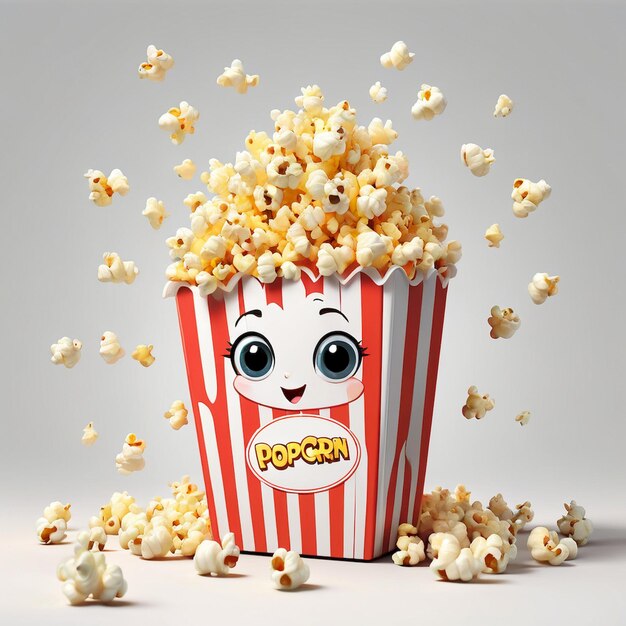 Popcorn Cartoon Ilustration Background