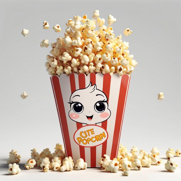 Popcorn Cartoon Ilustration Background