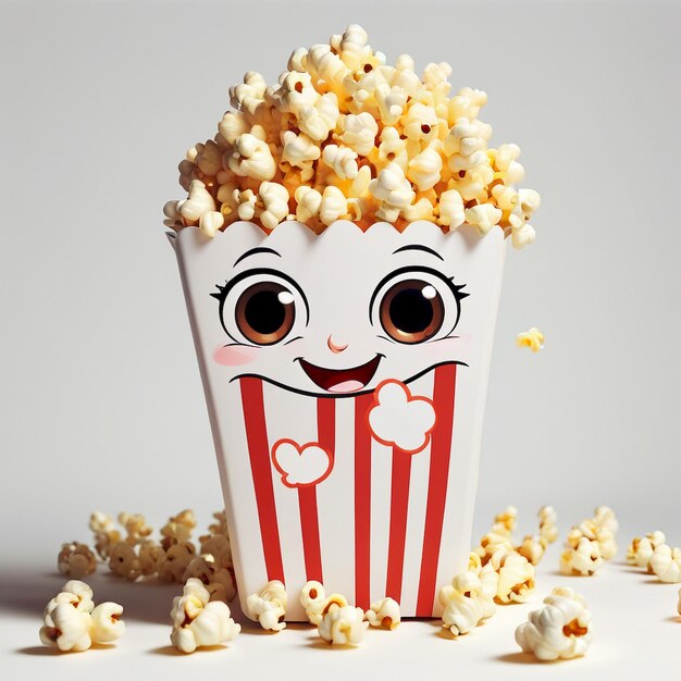 Popcorn Cartoon Ilustration Background