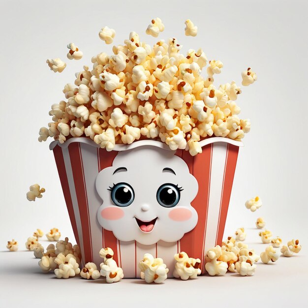 Popcorn Cartoon Ilustration Background