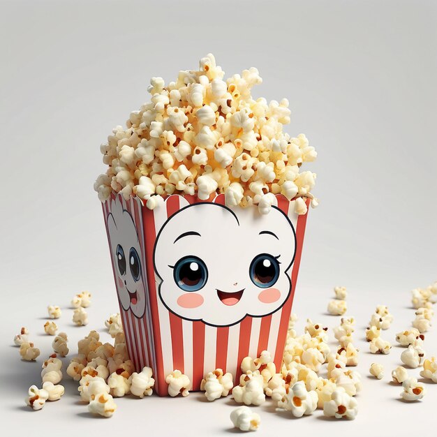 Popcorn Cartoon Ilustration Background