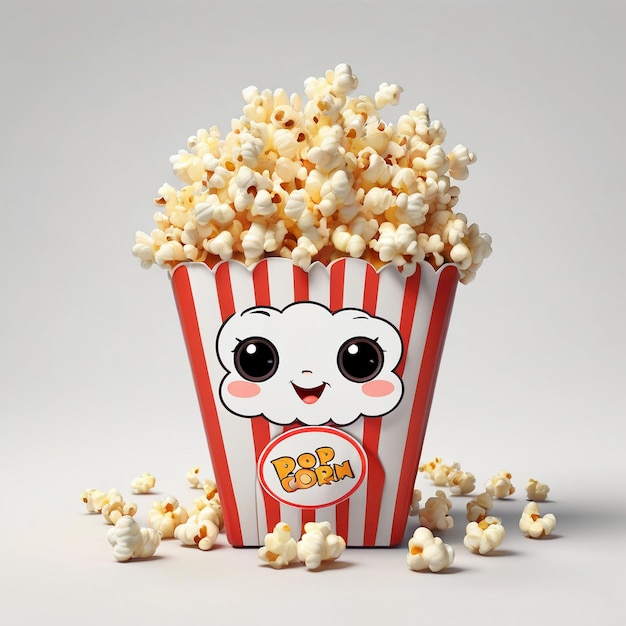 Popcorn Cartoon Ilustration Background