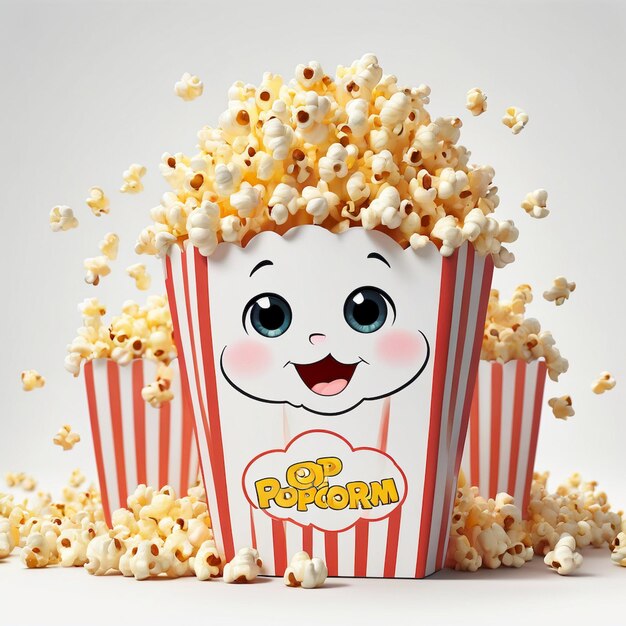 Popcorn Cartoon Ilustration Background