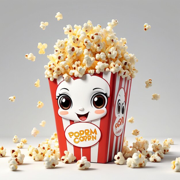 Popcorn Cartoon Ilustration Background