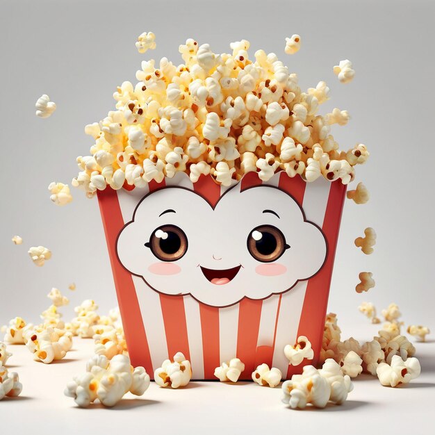 Popcorn Cartoon Ilustration Background