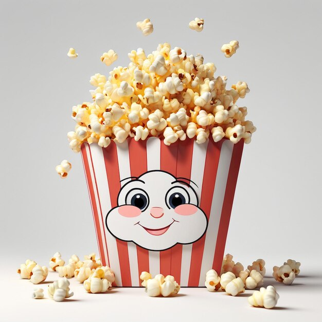 Popcorn Cartoon Ilustration Background