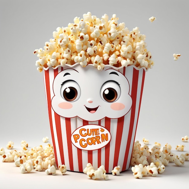 Popcorn Cartoon Ilustration Background