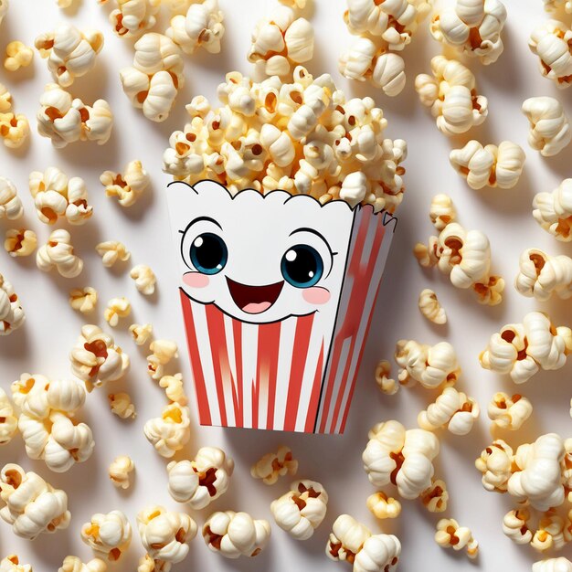 Popcorn Cartoon Ilustration Background