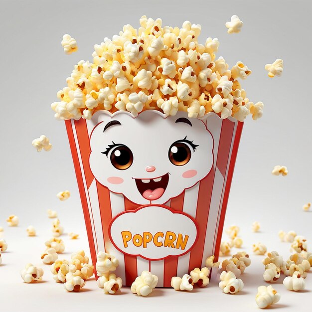 Popcorn Cartoon Ilustration Background